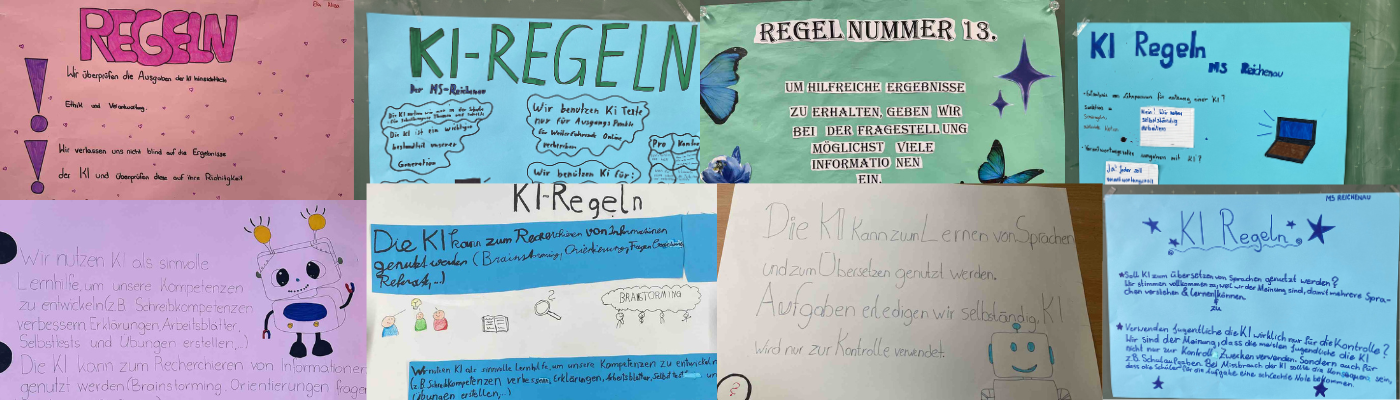 Headerbild MS Reichenau KI Regeln Plakate 4. Klassen 2024