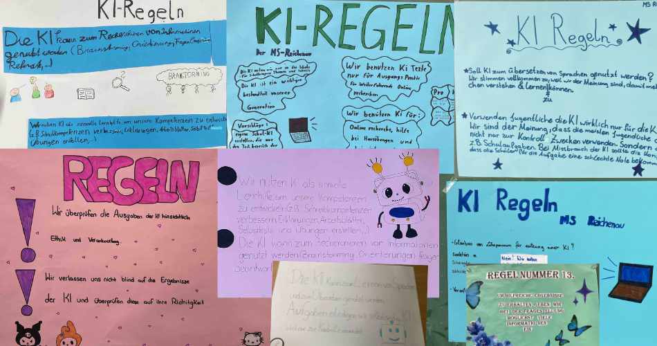 Plakate KI-Regeln Mittelschule Reichenau